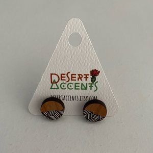 Desert Accents Geometric Wood Stud Earrings